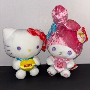 Hello Kitty and My Melody Plush Set - Red and Pink